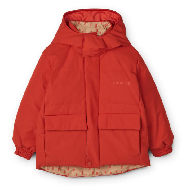 Детская Зимняя Куртка Liewood Paloma Puffer graphic stroke/tuscany rose (Двухсторонняя)